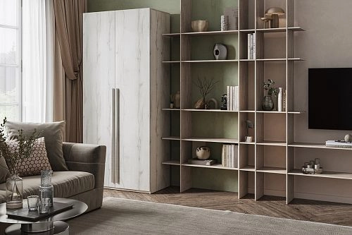 Шкаф распашной Лорена Бест-2 Дуб Крафт Белый - фото 1