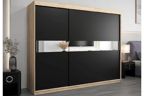 Шкаф-купе Бенито-3 Дуб Сонома/Чёрный - фото 1