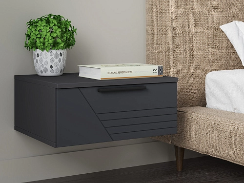 Тумба прикроватная подвесная Синтра 1 Черный - фото 1