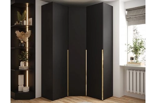 Шкаф угловой Мори-10 Черный - фото 1