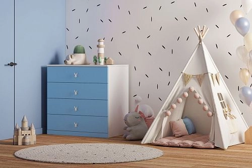 Комод Банни-4 Пастельно-Синий - фото 1