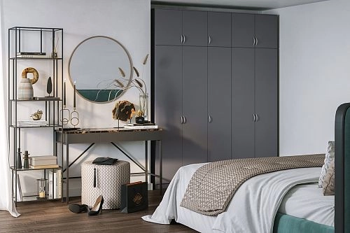 Шкаф распашной Лайт-5 с антресолью Графит - фото 1