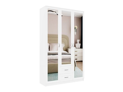 Шкаф распашной Стелла-3 Белый - фото 4