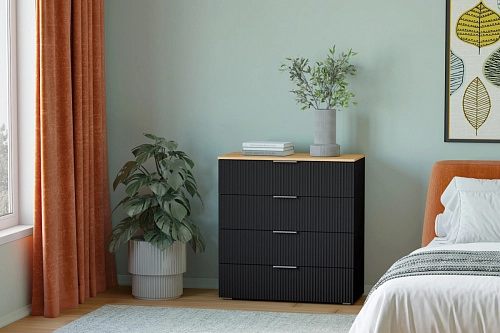 Комод Салерно 4 Черный - фото 1