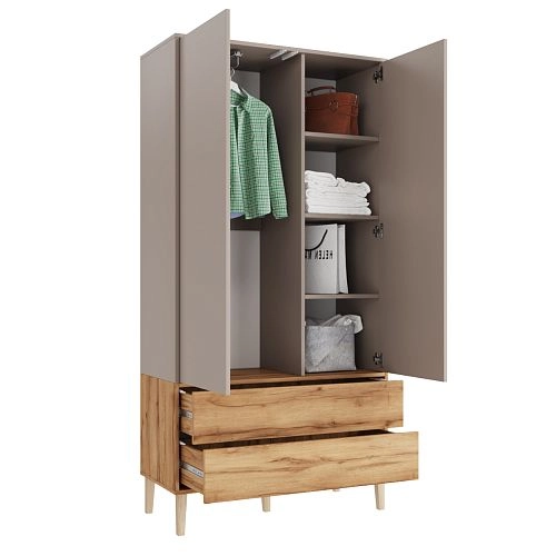 Шкаф распашной Скарлет-12 Дуб Золотистый - фото 2