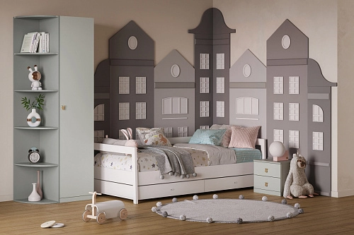 Стенка детская Банни-2 Светло-Серый - фото 1