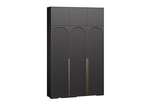 Шкаф распашной Брей-3 Хит с антресолью Черный - фото 2