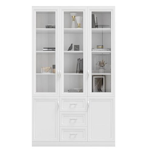 Шкаф Библиотека Библиограф 3.6 Рельеф Белый - фото 4