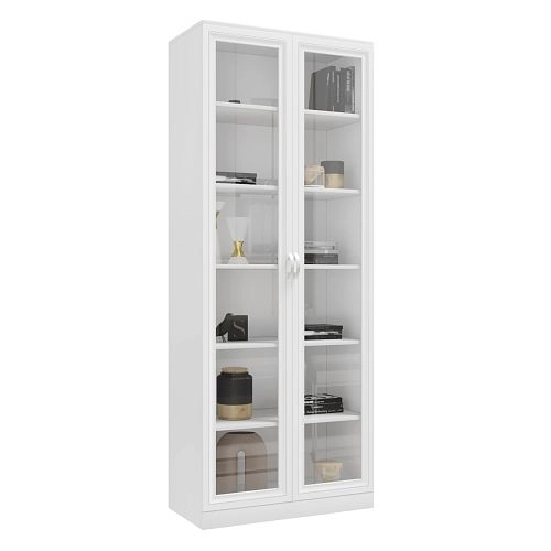 Книжный шкаф Библиограф 2.1 Рельеф Белый - фото 3