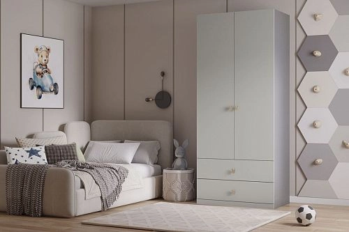 Шкаф распашной Банни-2.2 Светло-Серый - фото 1