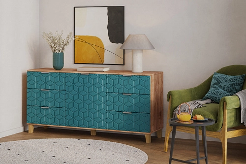 Комод Марвин 33 фрезеровка 2 Аквамарин - фото 1