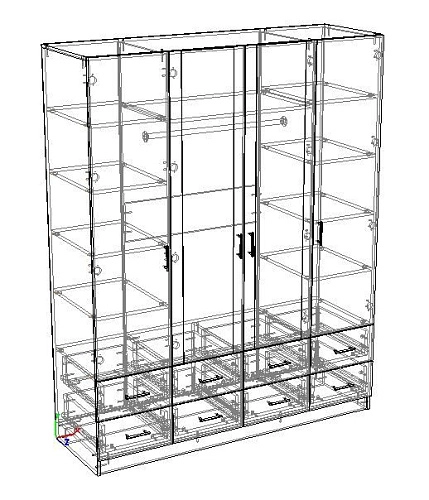 Шкаф распашной Престиж 4.8 с зеркалами - фото 2
