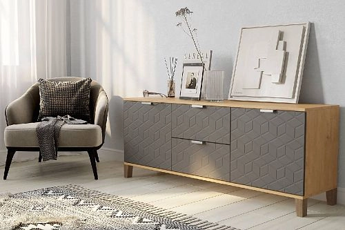 Комод Марвин Йорк 1 фрезеровка 2 Графит - фото 1