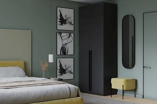 Шкаф распашной Лорена Пакс-2 с антресолью Черный - фото 1