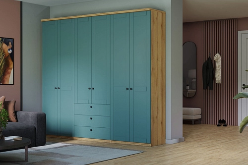 Шкаф распашной София РАХ-12 МДФ Аквамарин - фото 1