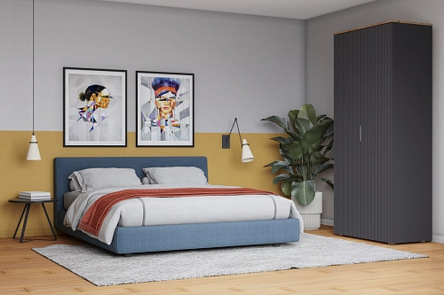 Шкаф распашной Салерно 2 Графит - фото 1