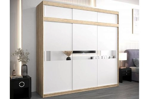Шкаф-купе Бенито-3А Дуб Сонома/Белый - фото 1