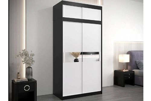 Шкаф-купе Бенито-1А Чёрный/Белый - фото 1