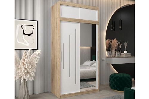 Шкаф-купе Валмиера-3А NEW Дуб Сонома/Белый - фото 1