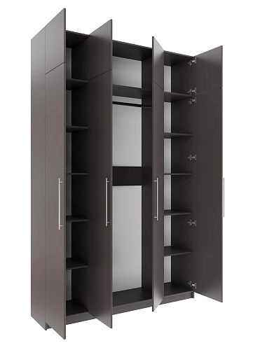 Шкаф распашной Калифорния-4 с антресолью Графит - фото 3