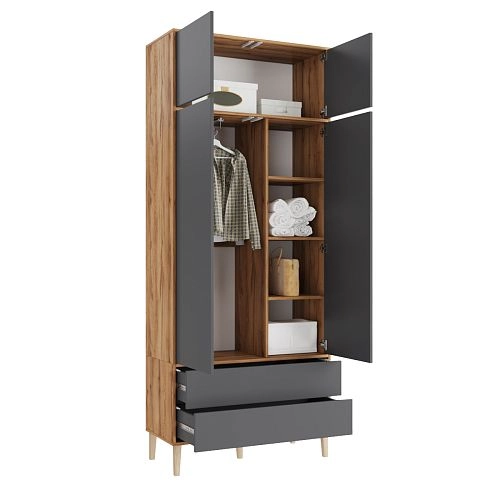 Шкаф распашной Скарлет-11 Графит - фото 4