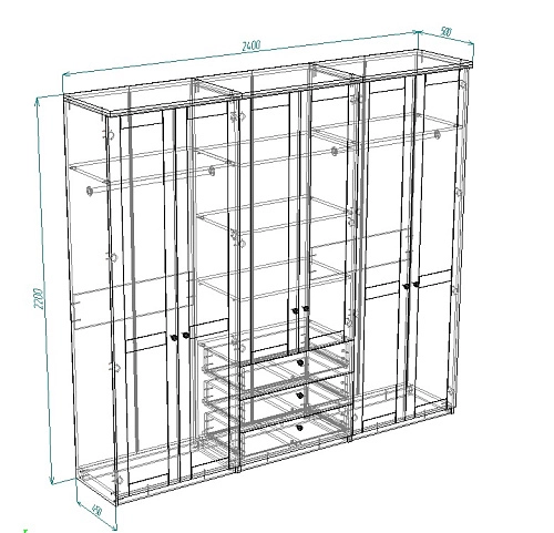 Шкаф распашной София РАХ-12 МДФ Кашемир - фото 3