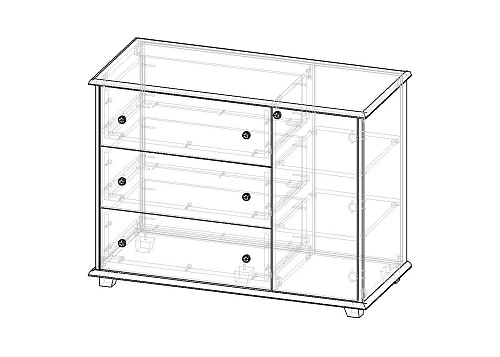 Комод Луиза-5 Классик МДФ Белый - фото 2