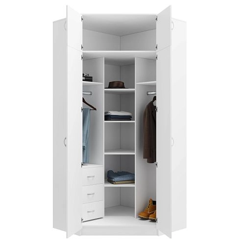 Шкаф угловой Алиса-15 Белый - фото 3