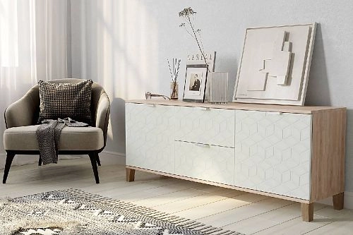 Комод Марвин Йорк 1 фрезеровка 2 Милк - фото 1