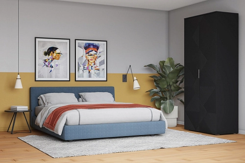 Шкаф распашной Салерно NEW 2 Черный - фото 1