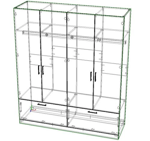 Шкаф распашной Бари-3 Белый - фото 4