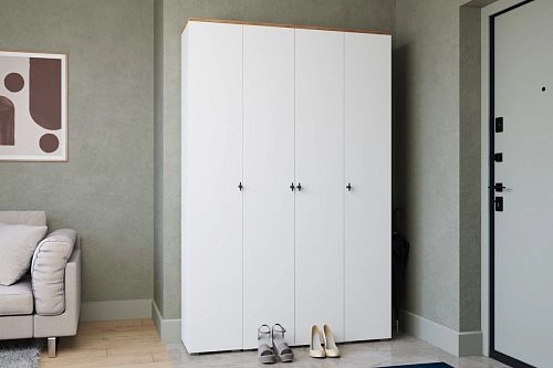 Шкаф распашной Квели 4 Белый - фото 1