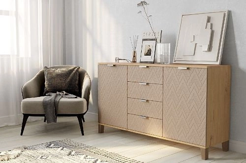 Комод Марвин Йорк 25 фрезеровка 4 Роза - фото 1