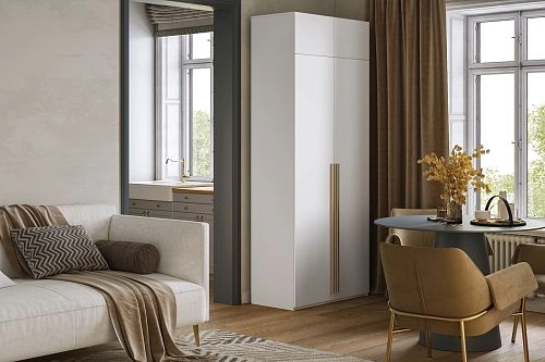 Шкаф распашной Лорена Хит-2 с антресолью Белый - фото 1