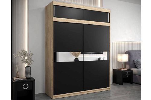 Шкаф-купе Бенито-2А Дуб Сонома/Чёрный - фото 1