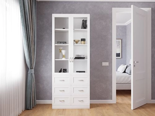 Книжный шкаф Библиограф 2.5 Квадро Белый - фото 1