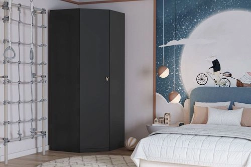 Шкаф угловой Банни Черный Агат - фото 1