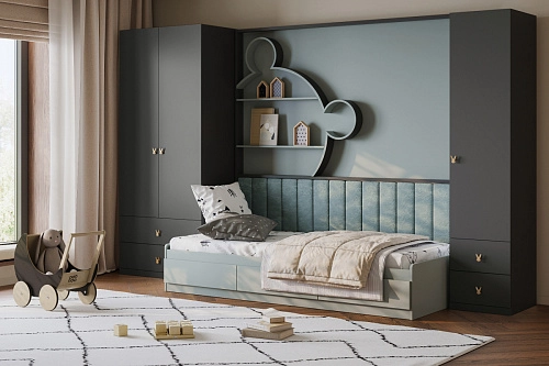 Стенка детская Банни-8 Черный Агат - фото 1