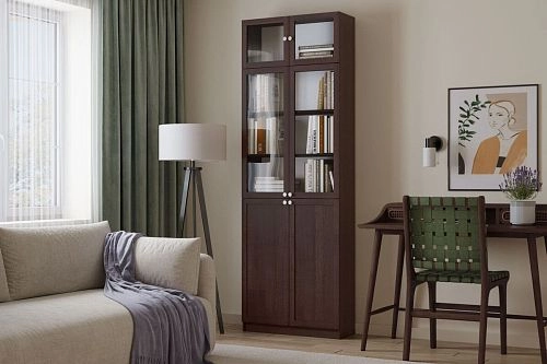 Шкаф для книг Билли с антресолью-21 Венге Цаво - фото 1