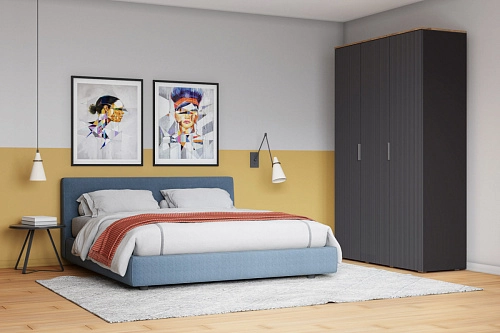 Шкаф распашной Салерно 3 Графит - фото 1