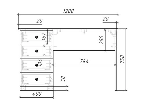 Письменный стол Стрекоза Mini-2 Белый - фото 3