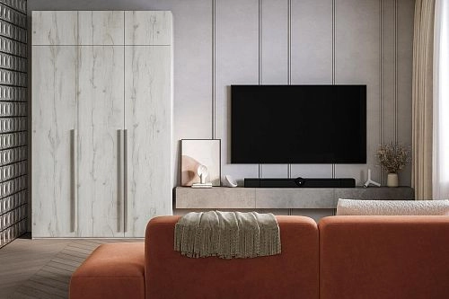 Шкаф распашной Лорена Бест-3 с антресолью Дуб Крафт Белый - фото 1