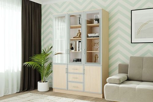 Книжный шкаф Альма-17 Дуб Молочный - фото 1