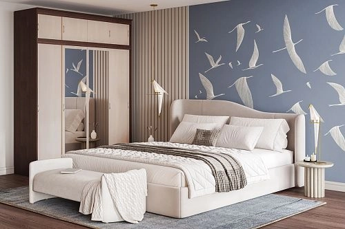 Шкаф-купе Миллениум-4 с антресолью Дуб Молочный - фото 1