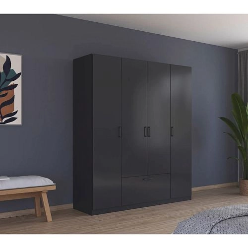 Шкаф распашной Бари-1 Черный - фото 1