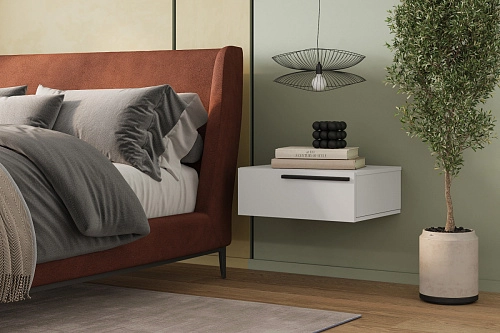 Тумба прикроватная подвесная Лорена Пакс-2 Белый - фото 1