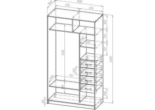 Шкаф-купе Каскад 4я - фото 2