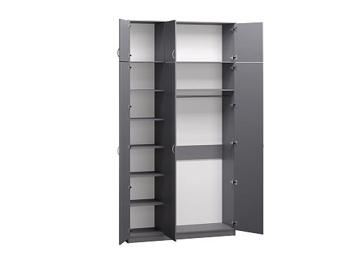 Шкаф распашной Лайт-3 с антресолью Графит - фото 2