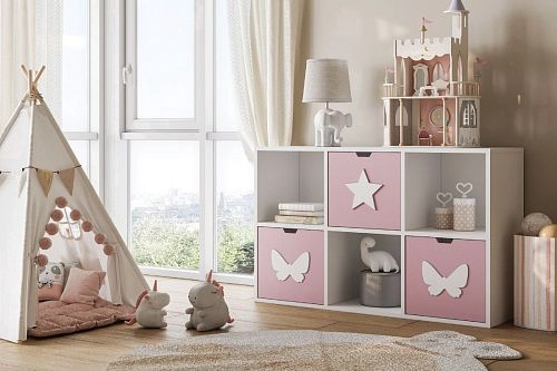 Стеллаж KIDS 14 Розовый Лайт - фото 1