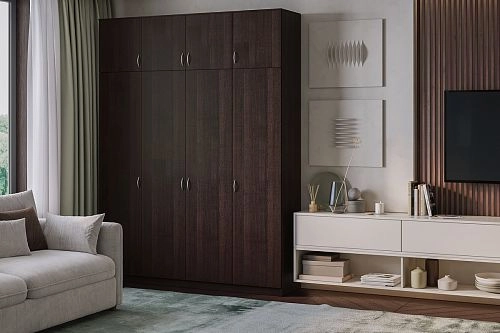 Шкаф распашной Лайт-4 с антресолью Венге - фото 1